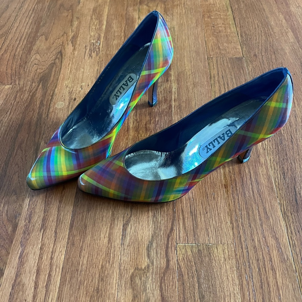 Bally Multicolor Striped Heels